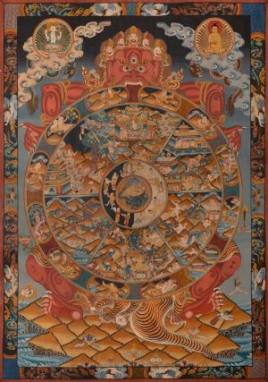 Wheel Of Life Bhavachakra Samsara Thangka | Original Hand-Painted Tibetan Buddhist Painting